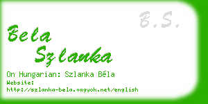 bela szlanka business card